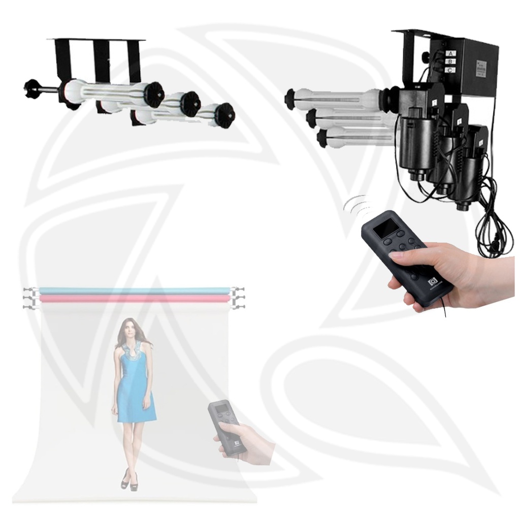 CN-3REOS/ Rollers Electric Motorized Background Support System with Wireless Remote Controller /3AXLE &amp; Roll Tube