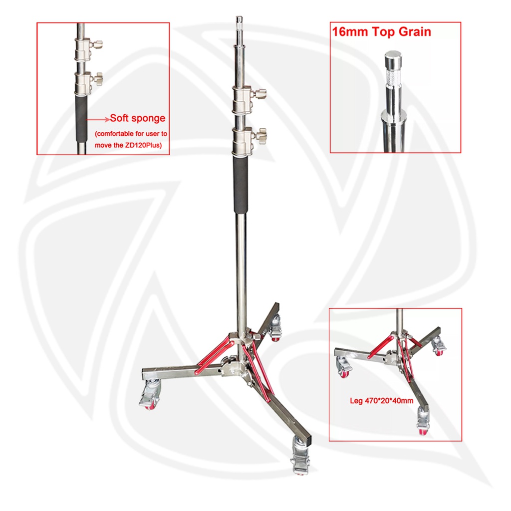 QIHE ZD120PLUS, Light Stand stainless steel