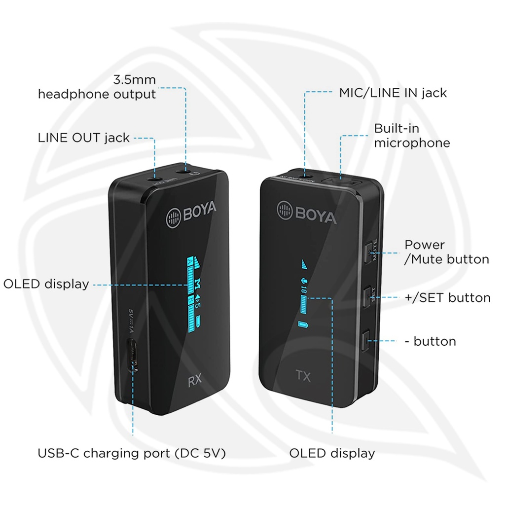 BOYA BY-XM6-S1 Digital Camera-Mount True-Wireless 1-Person Microphone System (2.4 GHz)