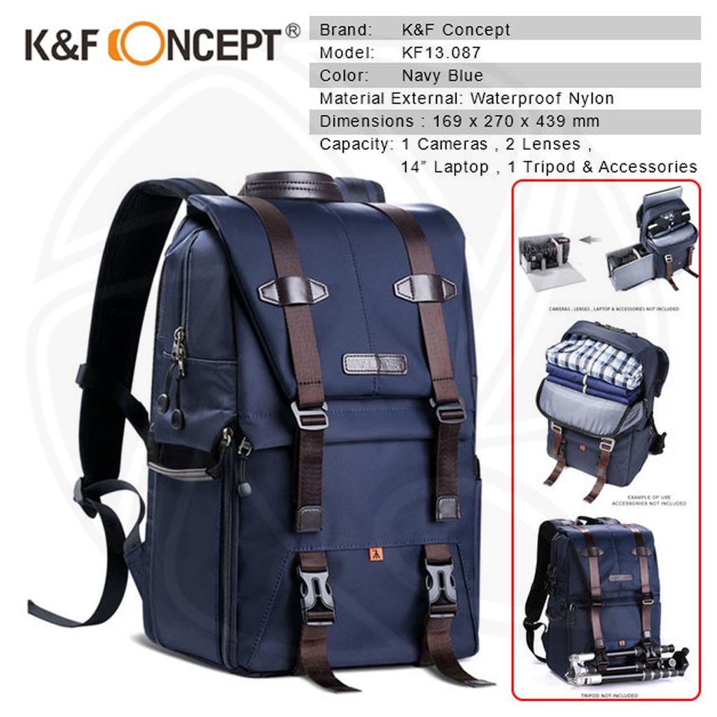 KF13.087 MULTIFUNCTIONAL DSLR CAMERA TRAVEL BACKPACK