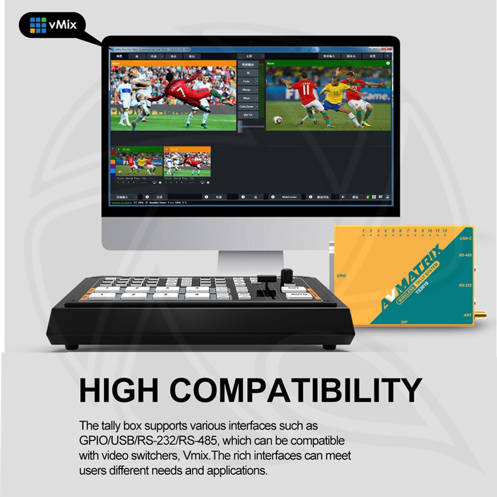 AVMATRIX  Wireless Multi-Camera Tally System TS3019-6