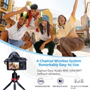 BOYA W4 4-Channel Wireless Lavalier Microphone System, (Neck mic. Wireless)