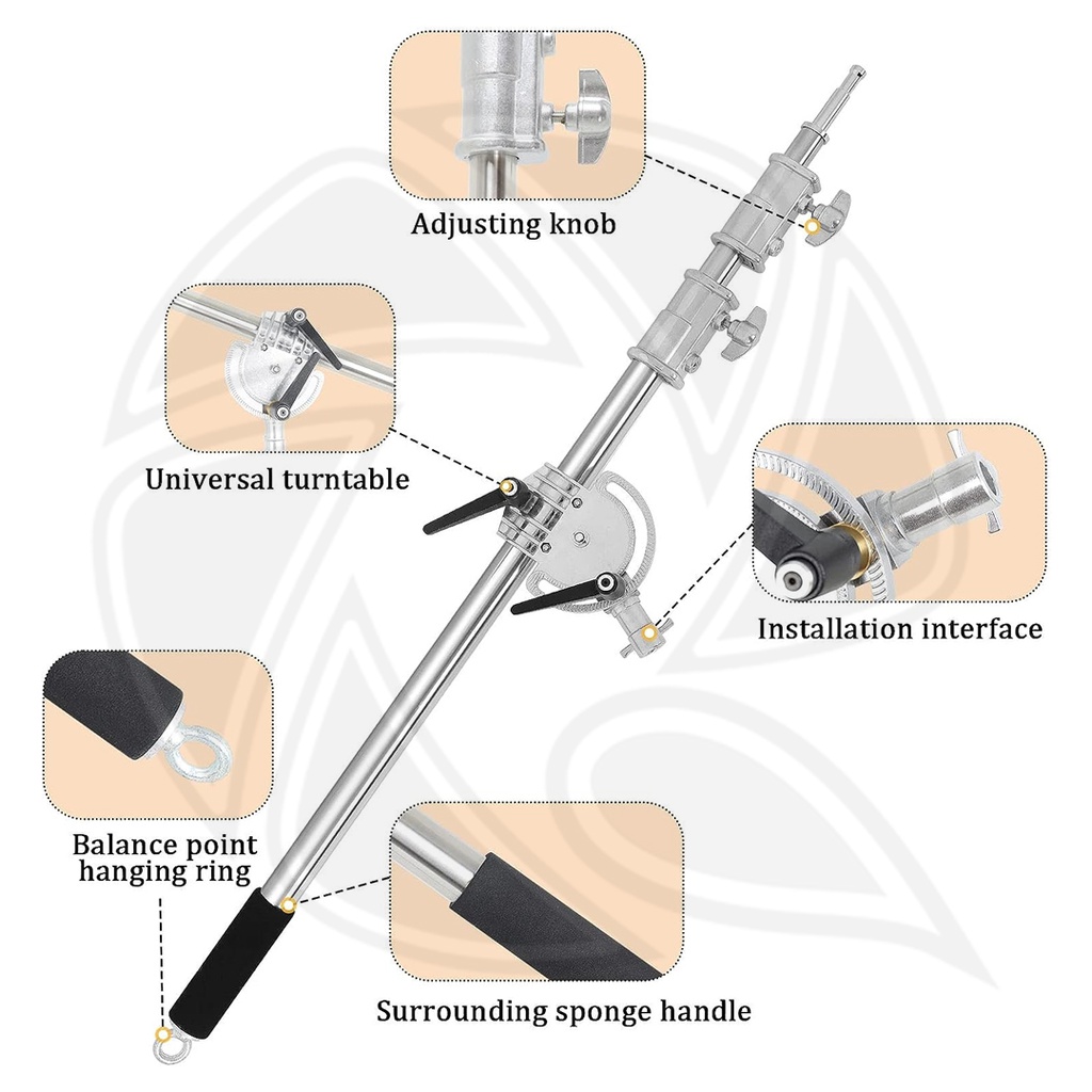 TS9 Boom Arm Bar for Photography C Stand and Light Stand