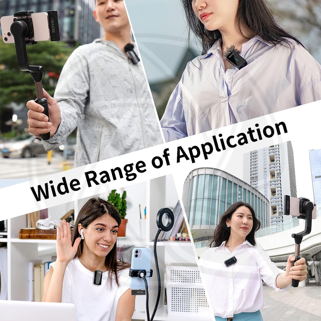 BOYA BY-BY-XM6-K3 Wireless Lavalier Microphone for iPhone  with Charging Case  (Neck mic. Wireless)