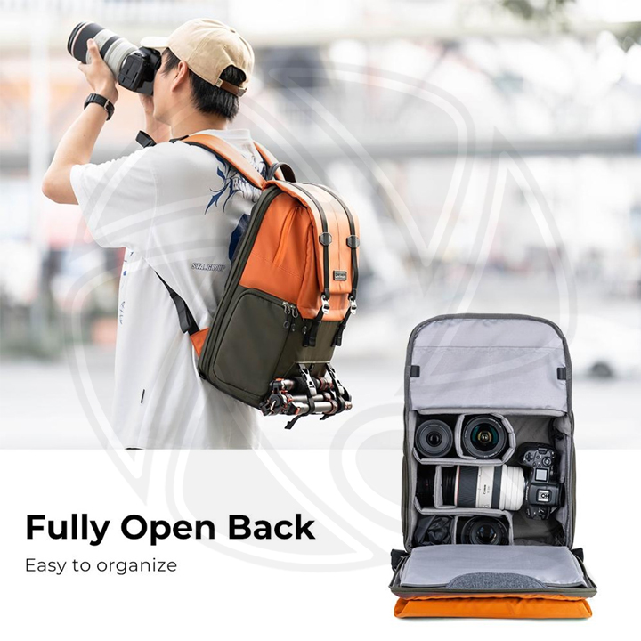 KF13.087AV1 Beta Backpack 20L Camera Backpack, Lightweight  with Rain Cover for 15.6 Inch Laptop, DSLR Cameras (Orange)
