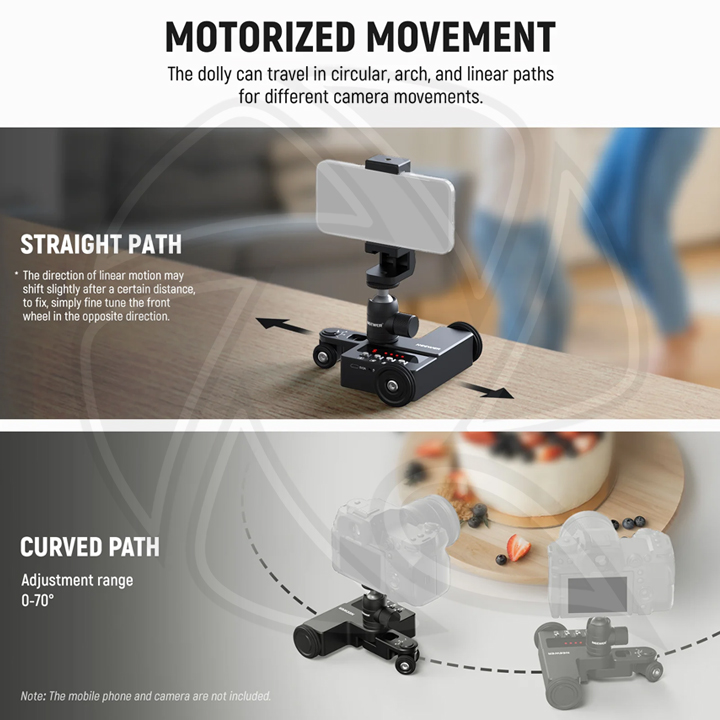 NEEWER APP MOTORIZED DOLLY WITH BALL HEAD AND PHONE CLIP (10101855)