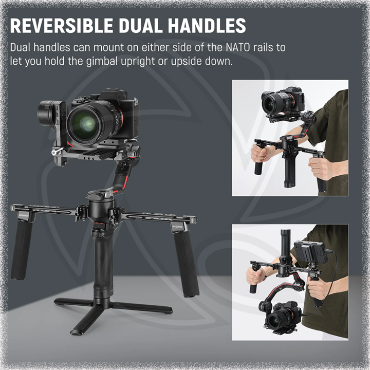 NEEWER GA006 Dual Handgrip for DJI RS4 RS4 Pro RS3 RS3 Pro RS2 RSC2 Ronin S SC Gimbal(10103952)