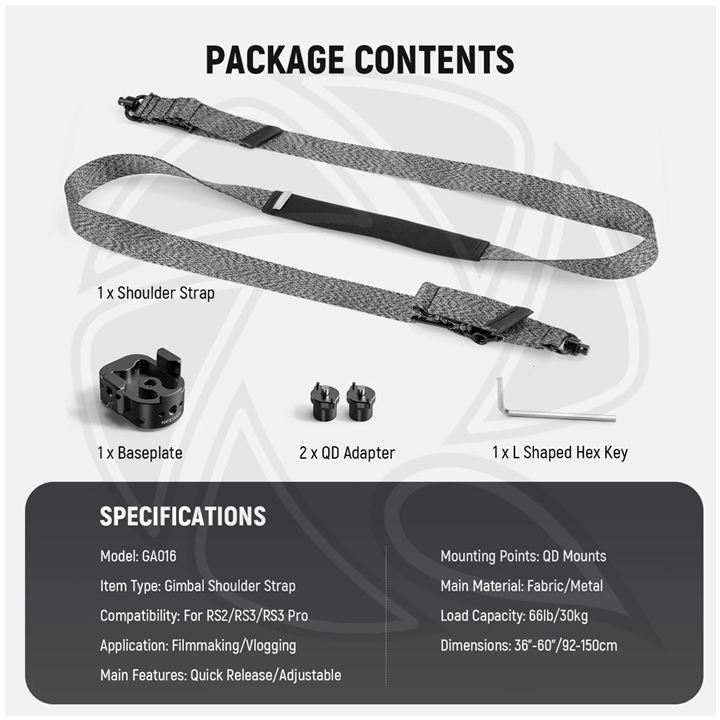 NEEWER GA016 SHOULDER STRAP FOR DJI SLING HANDLE RS4/RS4 PRO/RS3/RS3PRO/RS2 (1013801)
