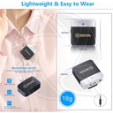 BOYA BY-M1V4 2-Person Wireless Microphone System forType-C Mobile Devices (2.4 GHz)(Neck mic. Wireless)