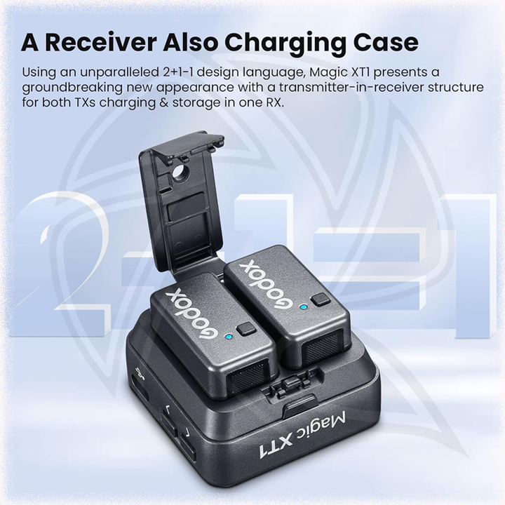 GODOX Magic XT1- 2-Person Wireless Microphone System for Type-c &amp; iPhone (ALL-PORPOSE KIT) (2.4 GHz) (Neck Mic.)