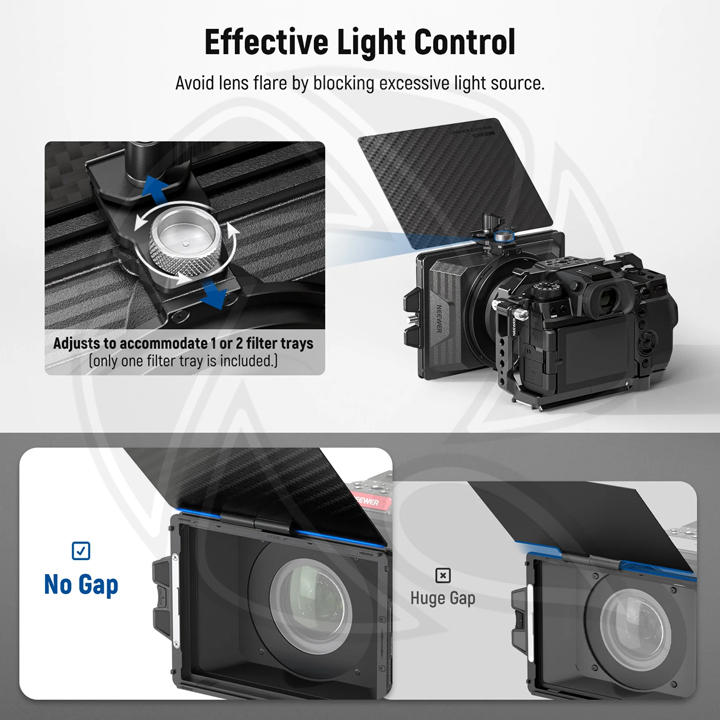 NEEWER MINI MATTEBOX WITH 4X5.65 FILTER TRAY&amp;67/72/77/82 DAPTER RING (10102178)