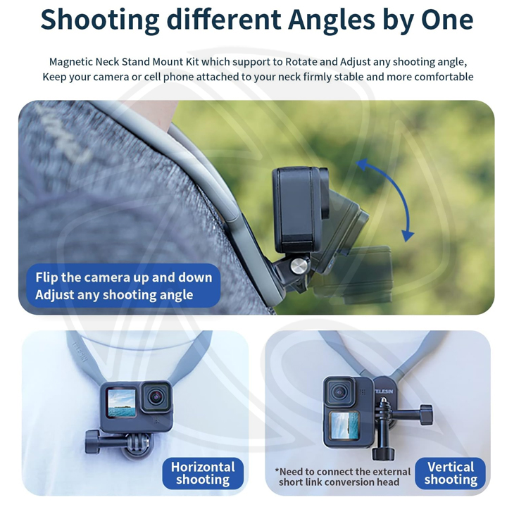 TELESIN FPV soft silicone neck strap mount for action cameras and cellphones/TE-HNB-001