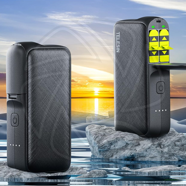 TELESIN Portable power bank for GoPro Hero 12/11/10/9/8/7/6/5 batteries (with built-in 10,000mAh battery cell) /GP-PB-001