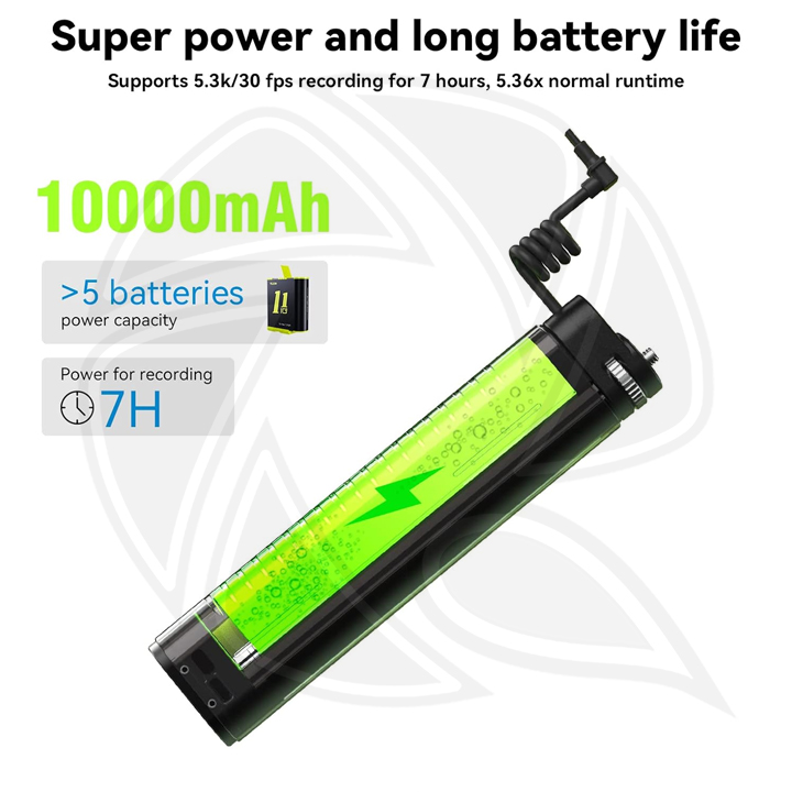 TELESIN Power grip selfie stick for action cameras and cellphones (with built-in 10,000mAh battery cell)/TE-CSS-001
