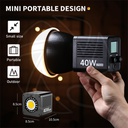 ULANZI LT028 Rechargeable Bi-Color COB Light 40W with Stand &amp; Mini Ball Head