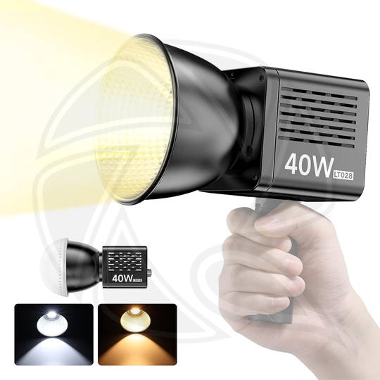 ULANZI LT028 Rechargeable Bi-Color COB Light 40W with Stand &amp; Mini Ball Head