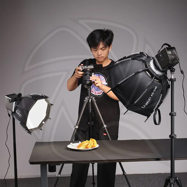QPS- BI-COLOR COB Video Light 60W with Quick Release Softbox 45cm