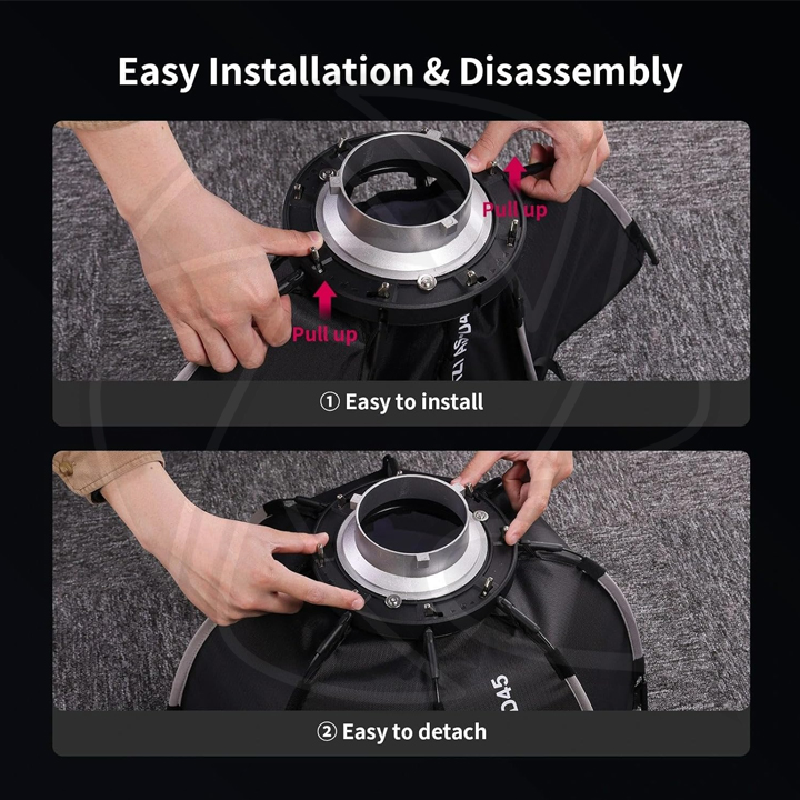 QPS- BI-COLOR COB Video Light 60W with Quick Release Softbox 45cm