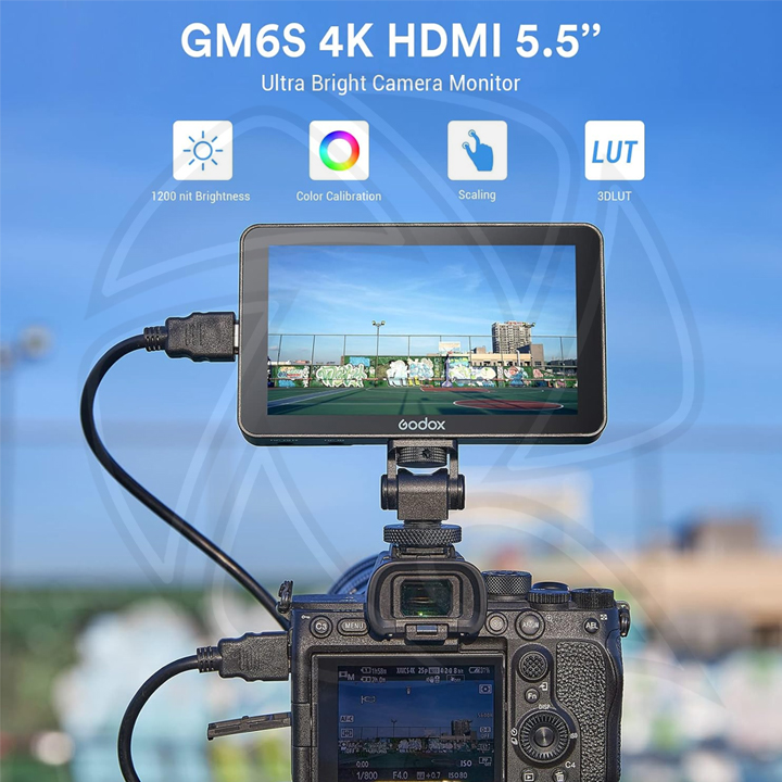 GODOX GM6S 5.5" (14cm) 4K HDMI Touchscreen Ultrabright On-Camera Monitor