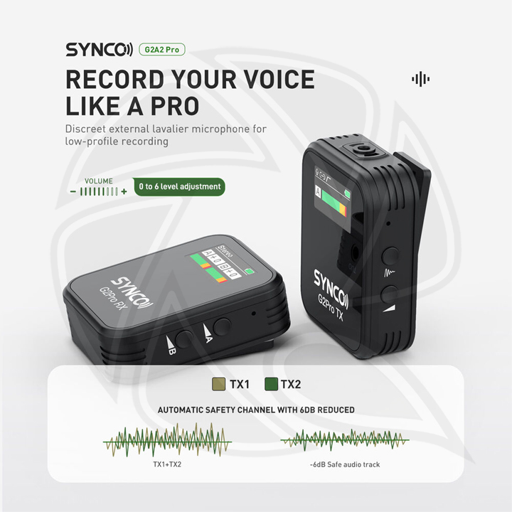 SYNCO WAir-G2(A2)Pro Quality Dual Wireless Microphone Dual Transmitter