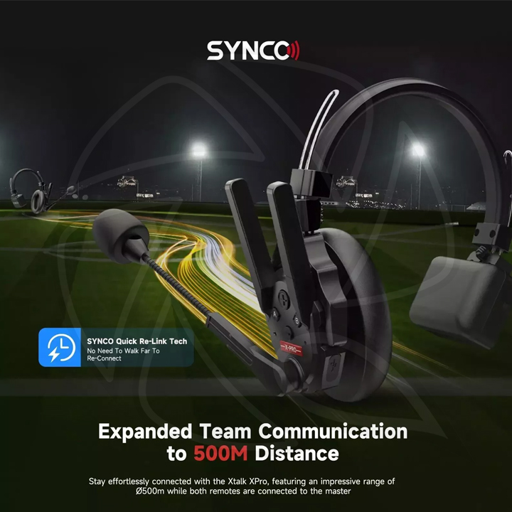 SYNCO Xtalk XPro 13/ Full Duplex Wireless Intercom Headset at 2.4GHz