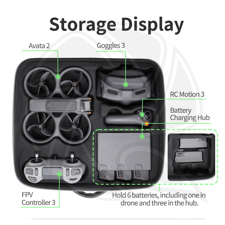 SUNNY LIFE AT2-B779 Combo Carrying Case Large Capacity Bag for Avata2