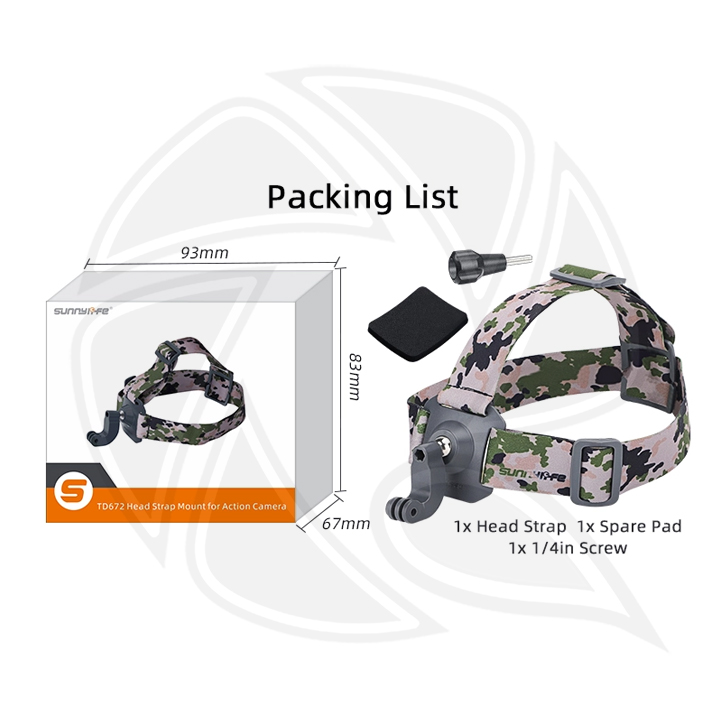 SUNNY LIFE TD672 360 Rotation Head Strap for Action camera (insta360 GO3, GO3s, Gopro , action)