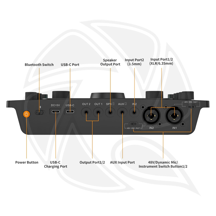 COMICA ADCaster C2 Audio Interface with Individual Control, Voice Changer, Customized Sound Pad and Bluetooth Connection