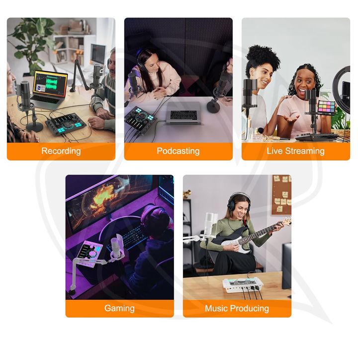 COMICA ADCaster C2 Audio Interface with Individual Control, Voice Changer, Customized Sound Pad and Bluetooth Connection