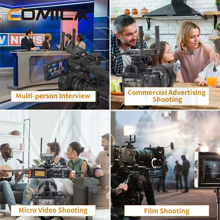 COMICA Boom X-U QUA Ultracompact 4-Person Wireless Microphone System for Mirrorless/DSLR Cameras