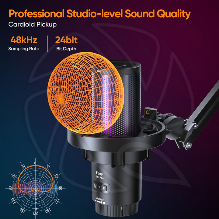 COMICA EJOY UNI PRO (A) RGB Cardioid Condenser Wireless USB Microphone