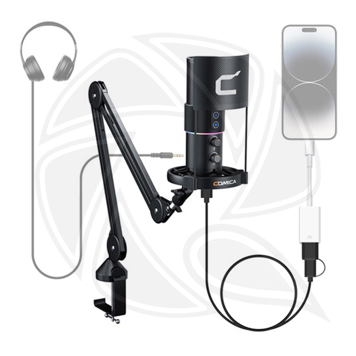 COMICA STA-U2A  RGB USB Condenser Microphone Kit (Black)