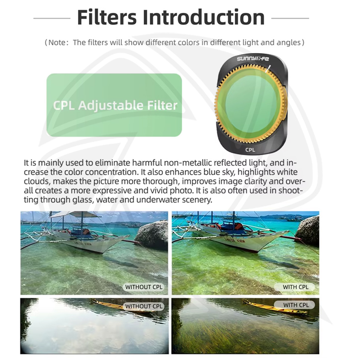 SUNNY LIFE OP3-FI859-6X MCUV,CPL,ND8,ND16,ND32,ND64 Lens Filter Combo Kit for Pocket 3