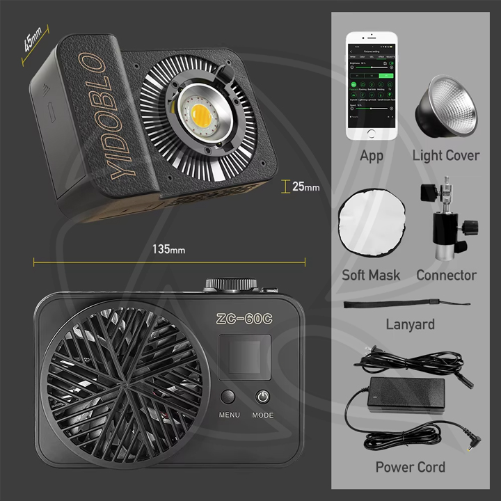 Yidoblo  ZC-60C RGBW COB POCKET FILL LIGHT 60W