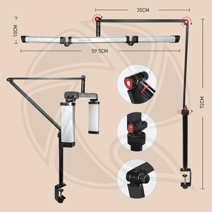 Yidoblo FZ-20H Salon Video Spa LED Fill Light for Mobile Live Streaming Beauty Lamp