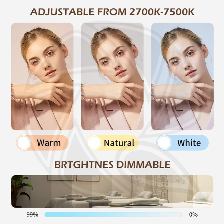 Yidoblo FG-620L LED Floor Light, Half Moon Lamp for Extension Lighting for Beauty, Filming Content Creation with Phone Holder