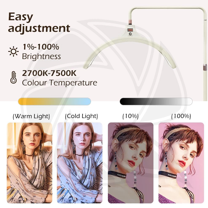 Yidoblo FG-620L LED Floor Light, Half Moon Lamp for Extension Lighting for Beauty, Filming Content Creation with Phone Holder