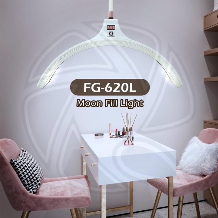 Yidoblo FG-620L LED Floor Light, Half Moon Lamp for Extension Lighting for Beauty, Filming Content Creation with Phone Holder