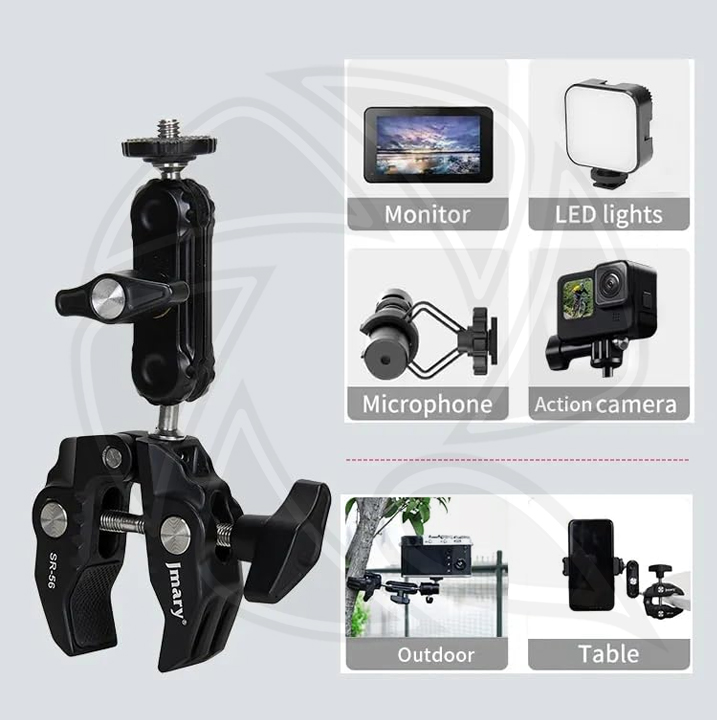 JMARY SR-56 Super Clamp Camera Bike Motorcycle Mount,