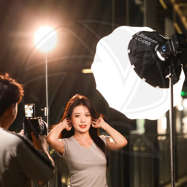 Ulanzi VL120BI 120W Bi-color V-Mount Video Light with Plug DC Power Adapter Cable