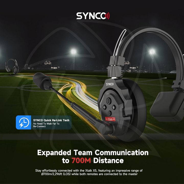 SYNCO Xtalk X13 Digital 2.4GHz 13-persin Full Duplex Wireless Intercom Head set System