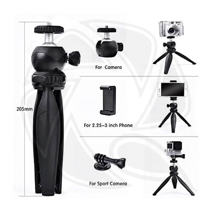 JMARY MT-20  Table Top Mini Portable Fold-able Tripod Stand for Mobile Phones and  Cameras