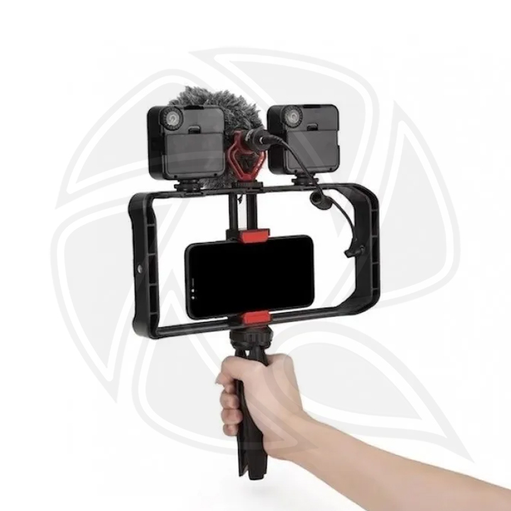 JMARY MT33 Vlogging Filmmaking Cage Stabilizer Grip Tripod Mount Video Rig Kit mobile phone holders