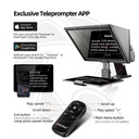 DESVIEW T12S Teleprompter with Remote Control for iPad/Tablet/Smartphone