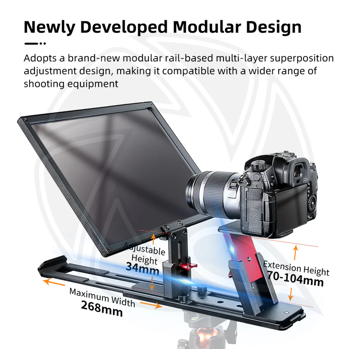 DESVIEW T12S Teleprompter with Remote Control for iPad/Tablet/Smartphone