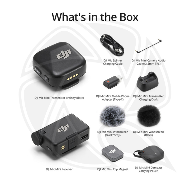 DJI MIC MINI Wireless Microphone 2PERSONES Internal Recording  for Type c, Camera (Neck mic. Wireless)