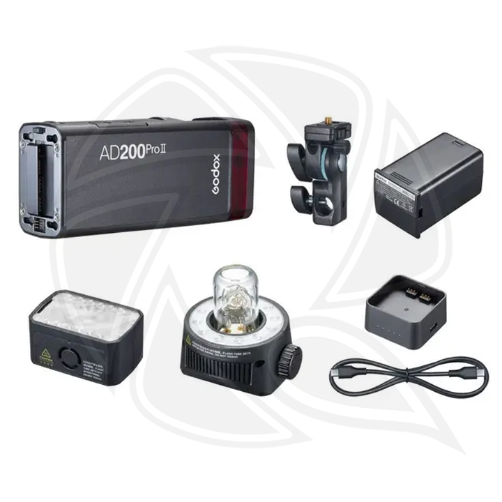 QPS- Godox AD200ProII TTL Pocket Flash with R200 Ring Flash Head