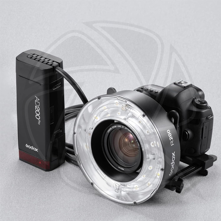 QPS- Godox AD200ProII TTL Pocket Flash with R200 Ring Flash Head
