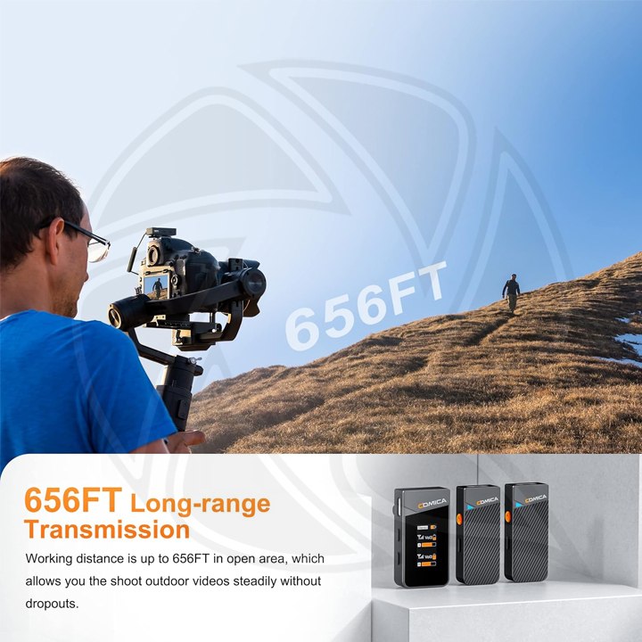 COMICA Vimo C2 2.4G Dual channel Wireless Microphone 2person for Camera &amp;smartphone