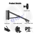 QIHE J1300 1.3m Wall Mounted Light Stand ,Overhead Lighting Stand,Ceiling Lighting Holder